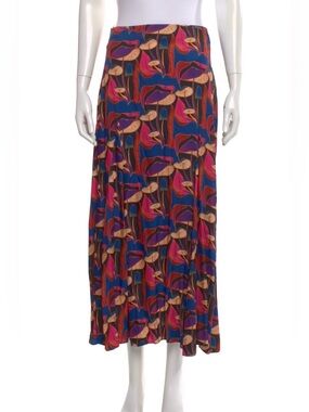 $195 FARM Rio Wild Mushrooms Black Maxi Skirt size Medium like new